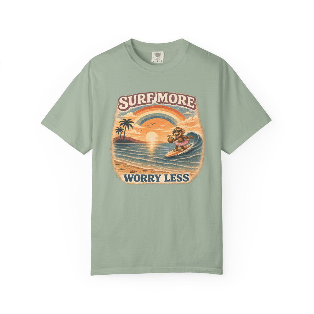 Surf More Worry Less Surf Monkey T-Shirt