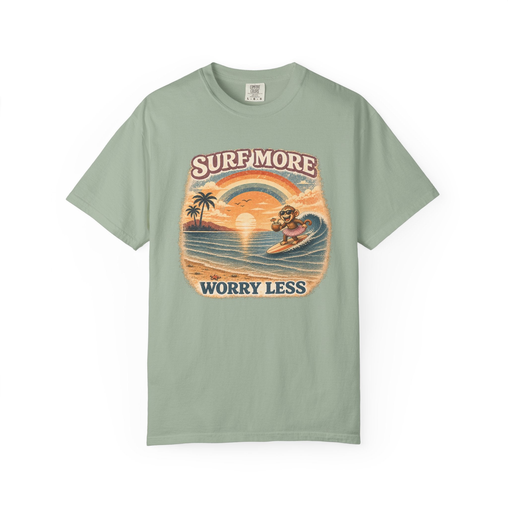 Surf More Worry Less Surf Monkey T-Shirt