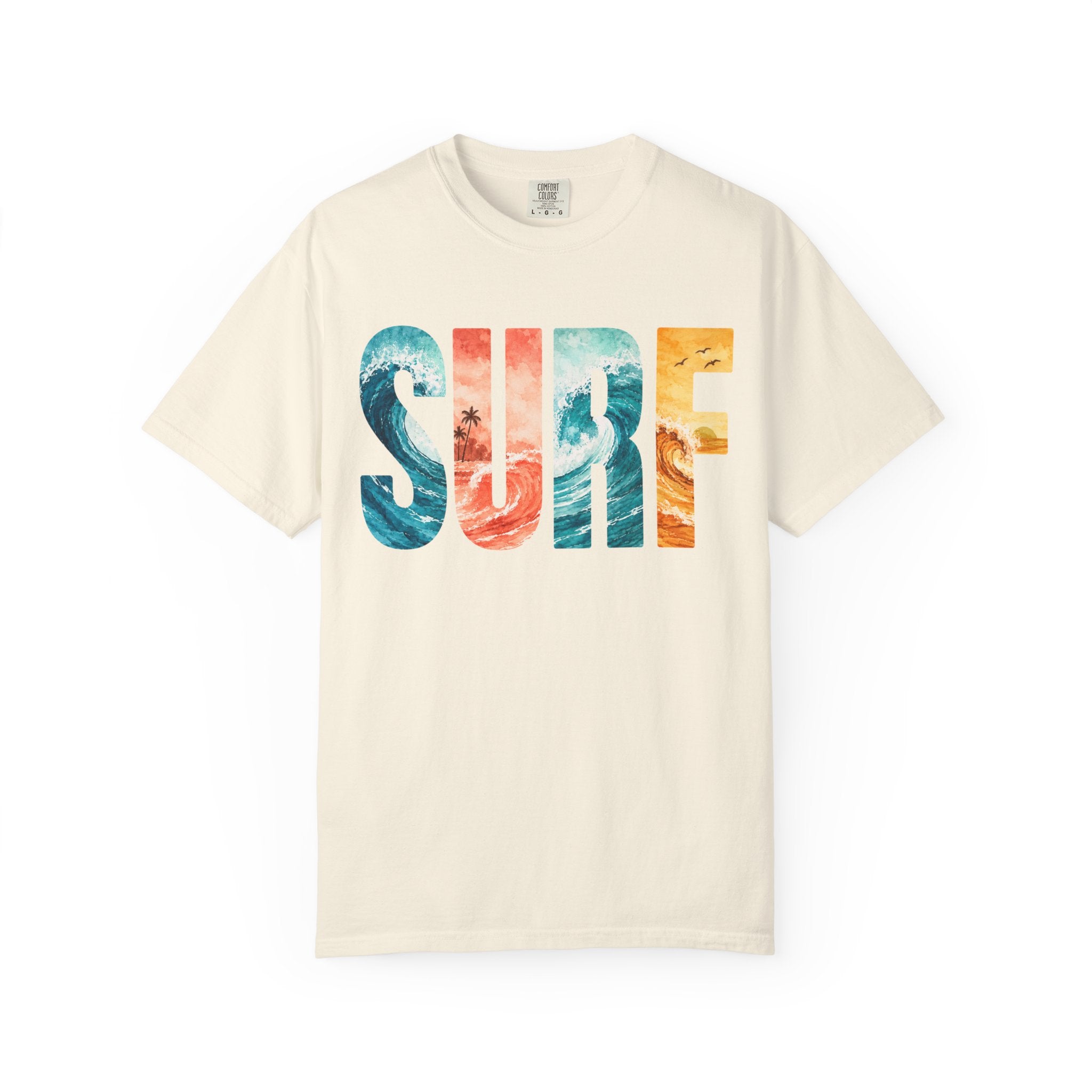 Surf Ocean Wave Text T-Shirt