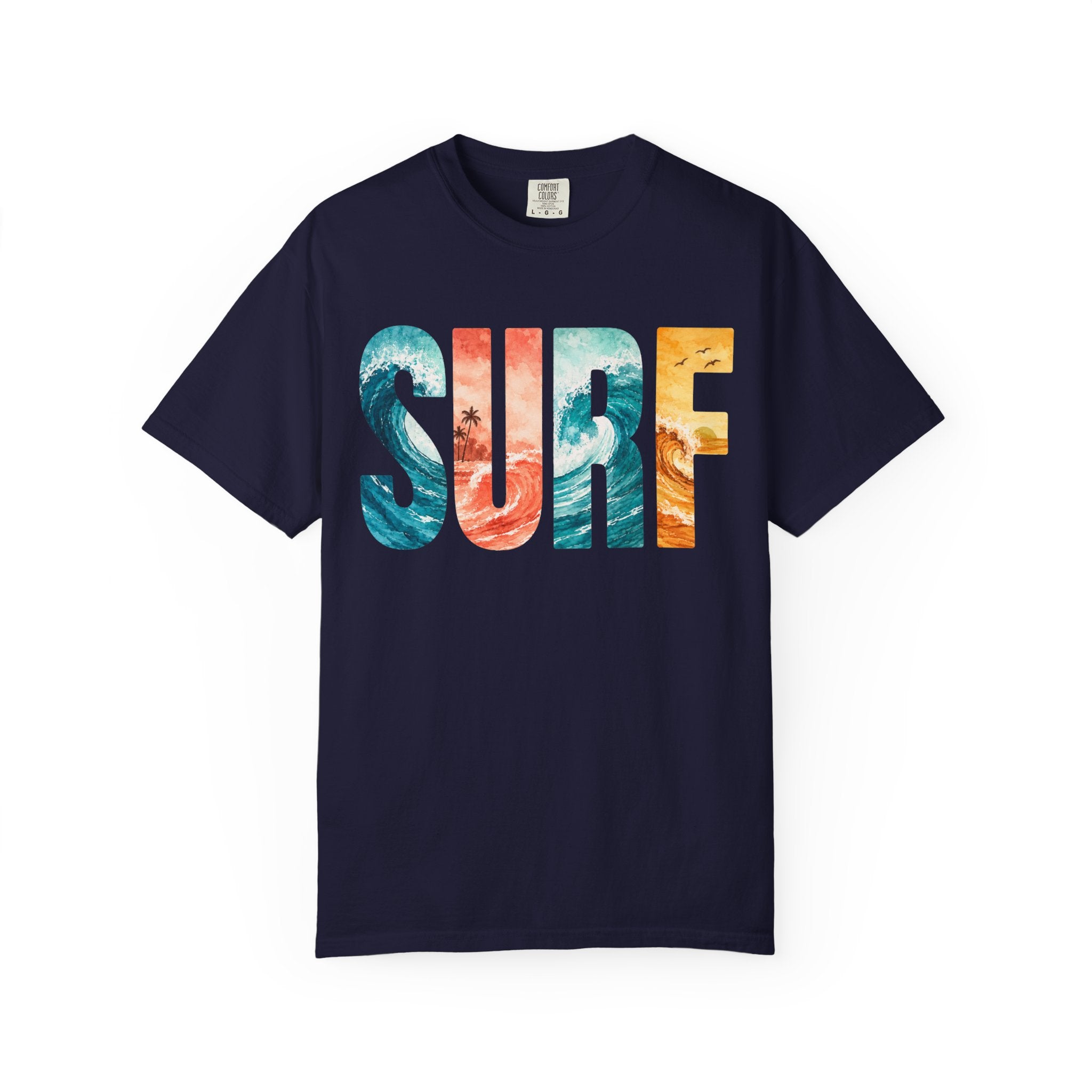 Surf Ocean Wave Text T-Shirt