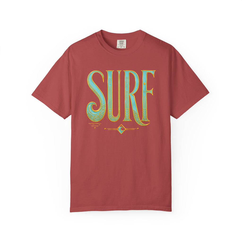 "Surf" T‑Shirt — Retro Green & Gold