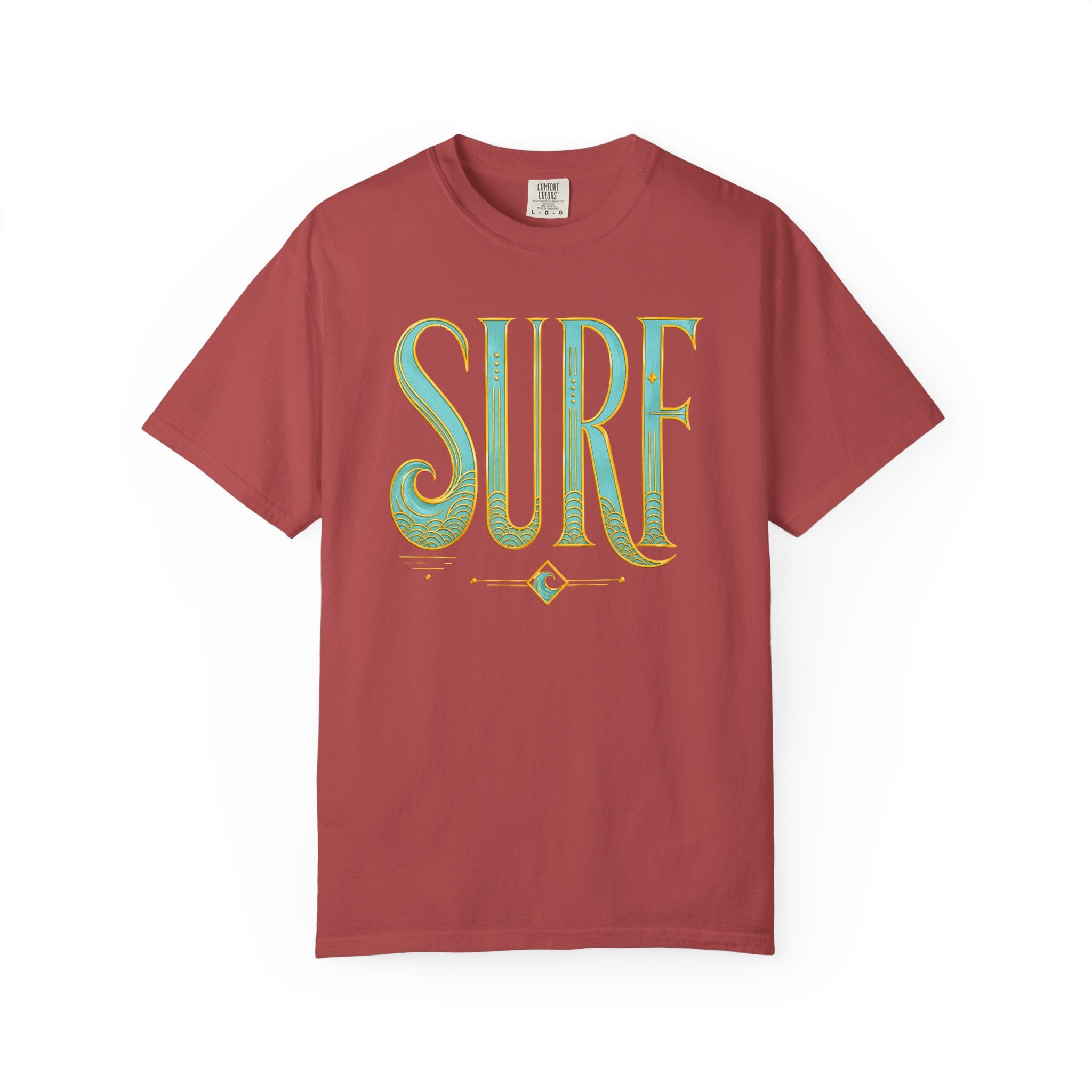 "Surf" T‑Shirt — Retro Green & Gold