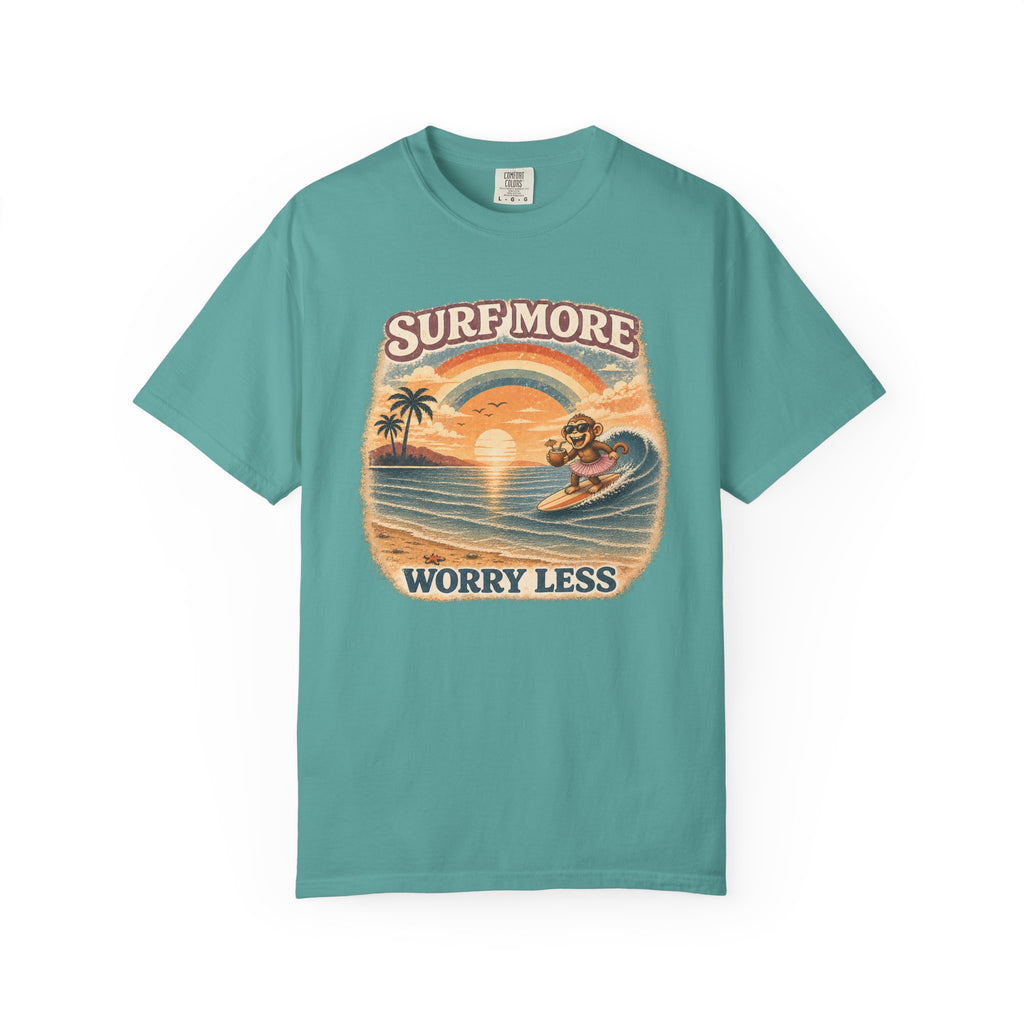 Surf More Worry Less Surf Monkey T-Shirt
