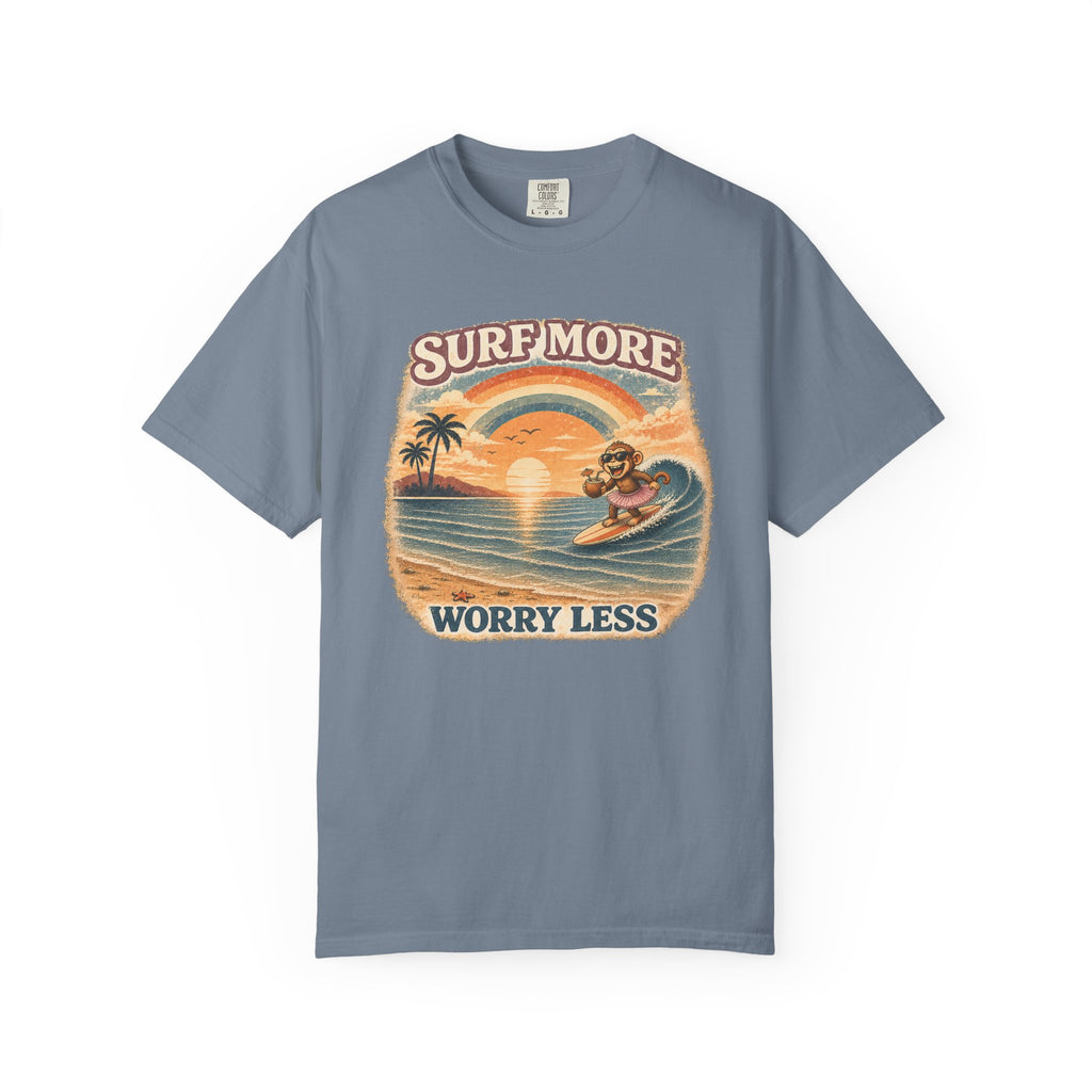 Surf More Worry Less Surf Monkey T-Shirt