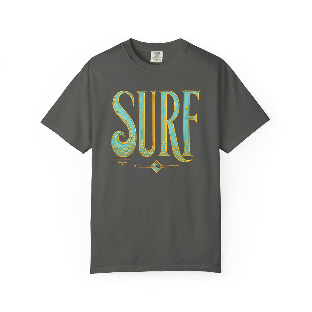 "Surf" T‑Shirt — Retro Green & Gold