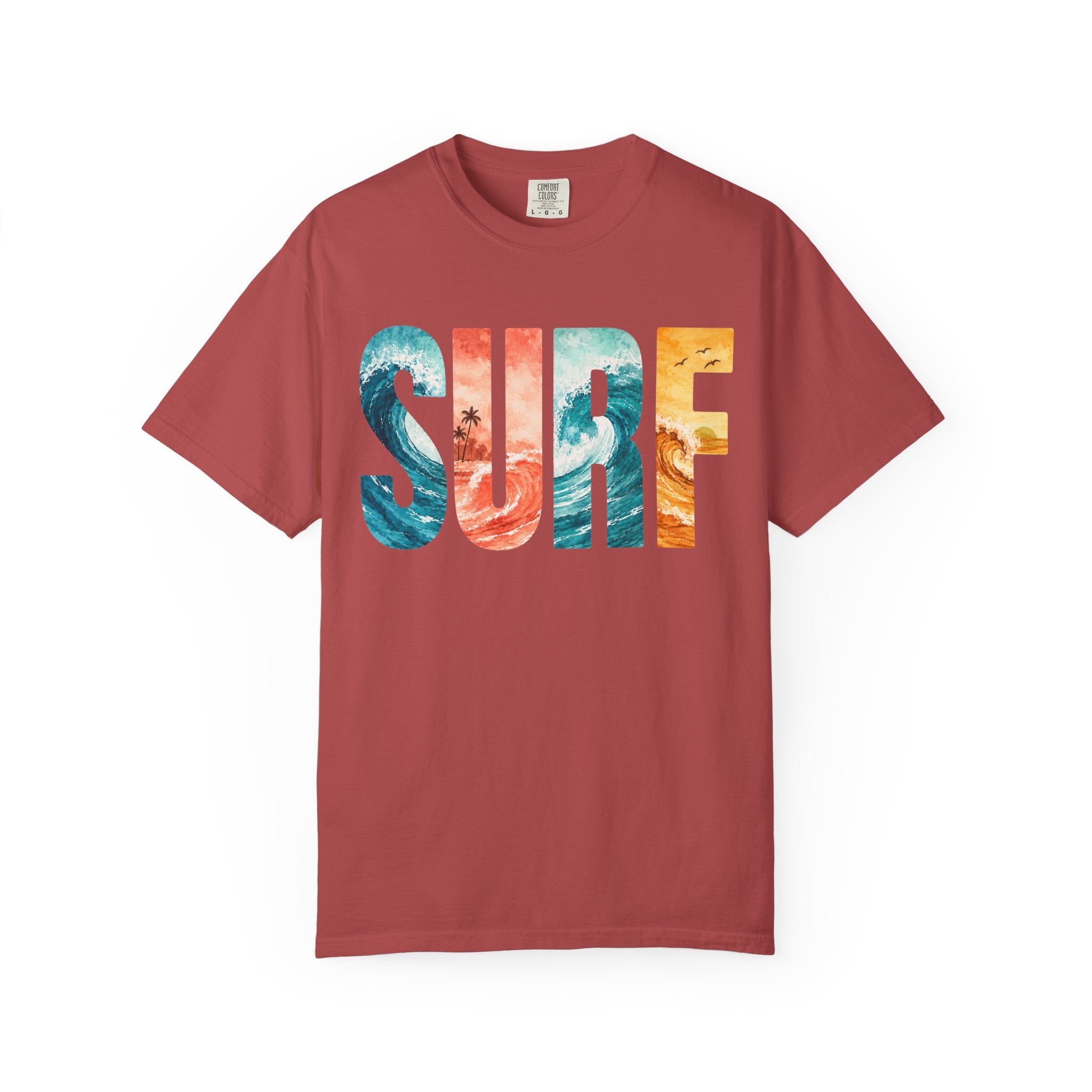 Surf Ocean Wave Text T-Shirt