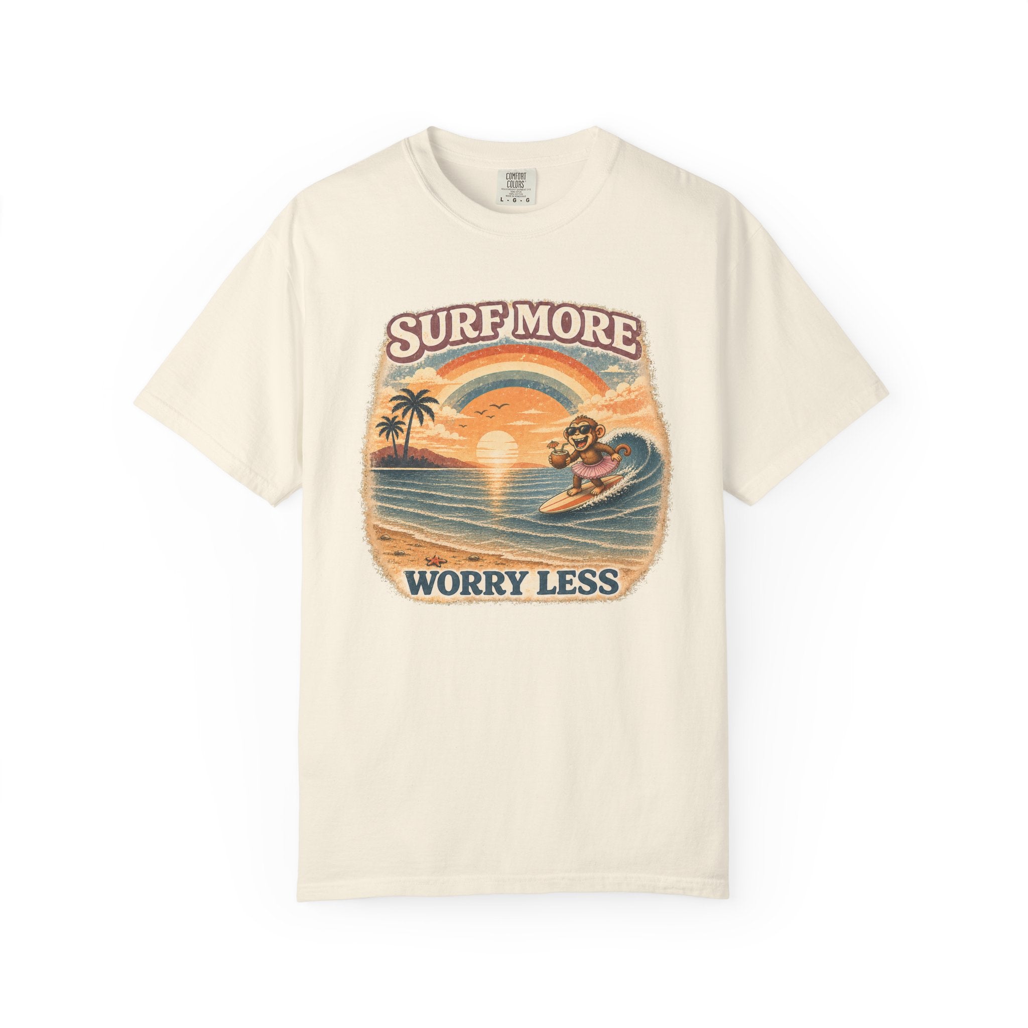 Surf More Worry Less Surf Monkey T-Shirt