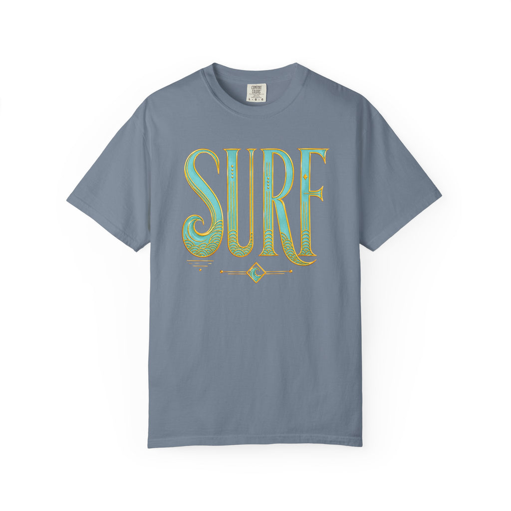 "Surf" T‑Shirt — Retro Green & Gold