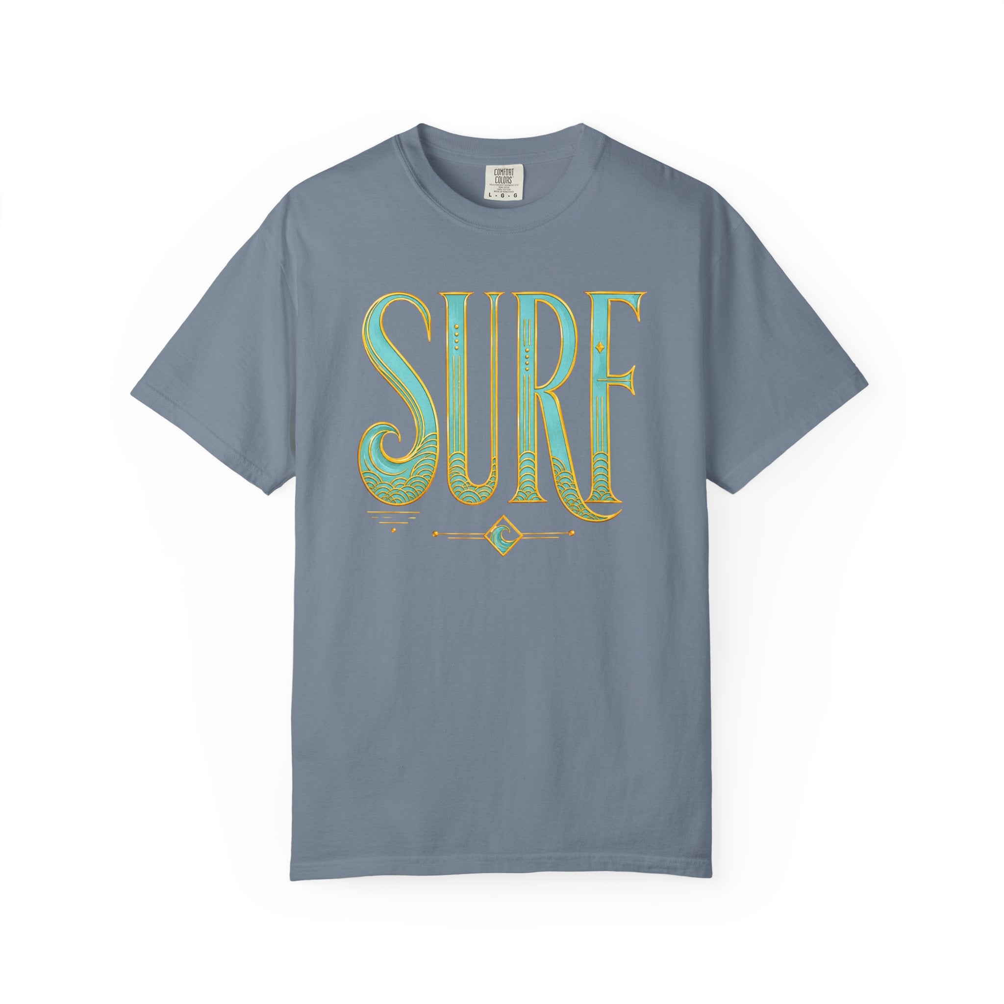"Surf" T‑Shirt — Retro Green & Gold