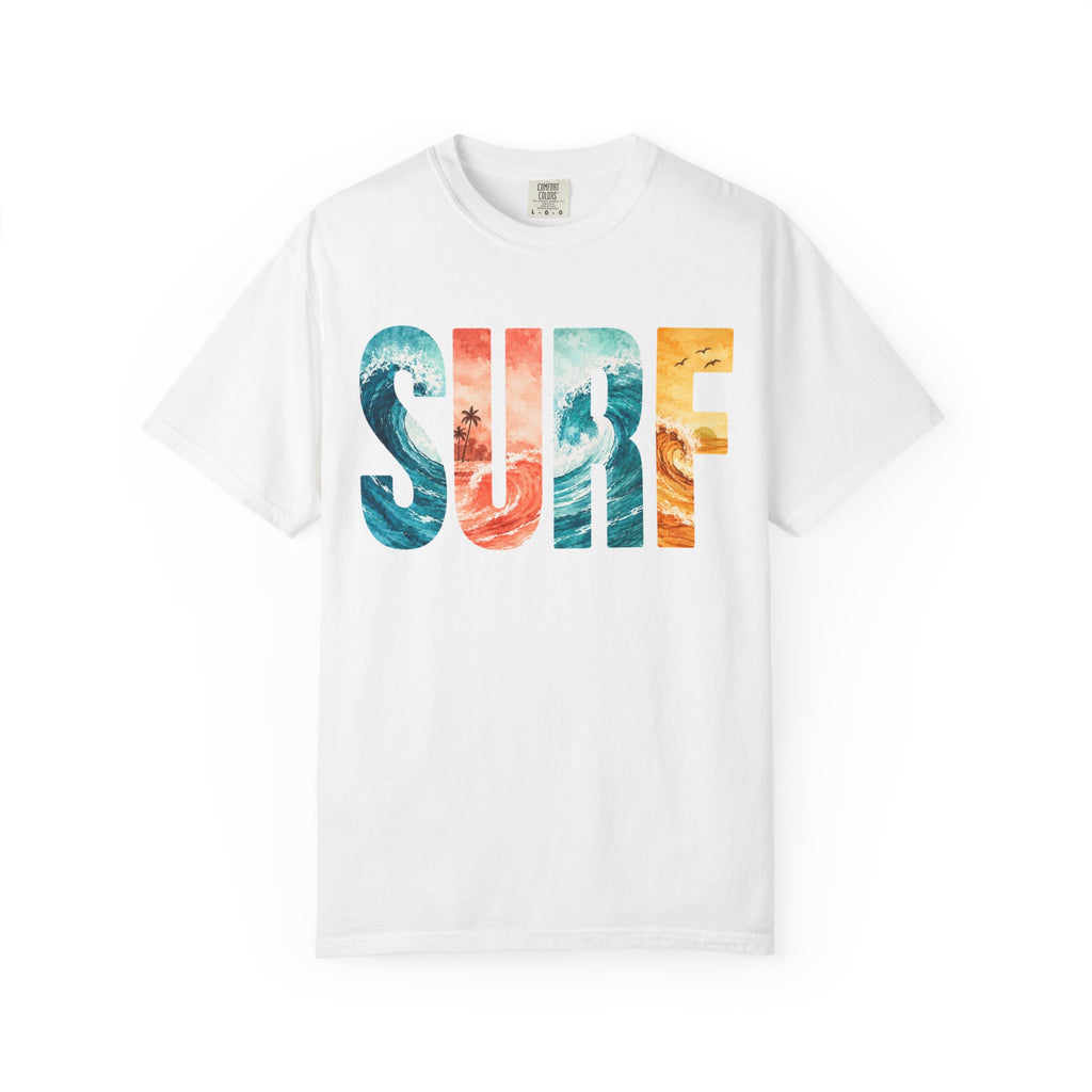 Surf Ocean Wave Text T-Shirt
