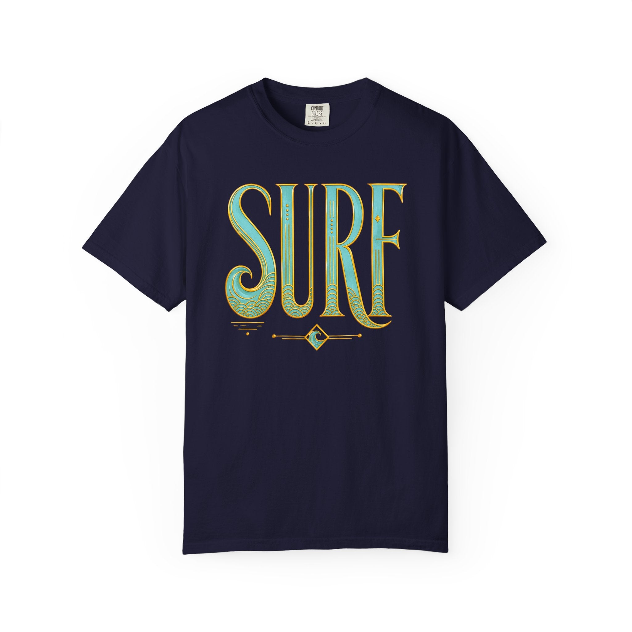 "Surf" T‑Shirt — Retro Green & Gold