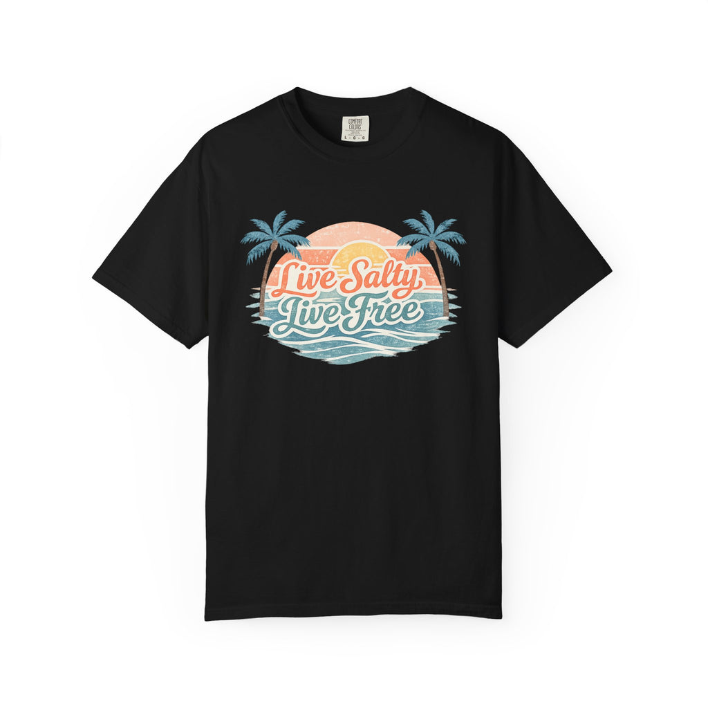 Live Salty Live Free Sunset T-Shirt