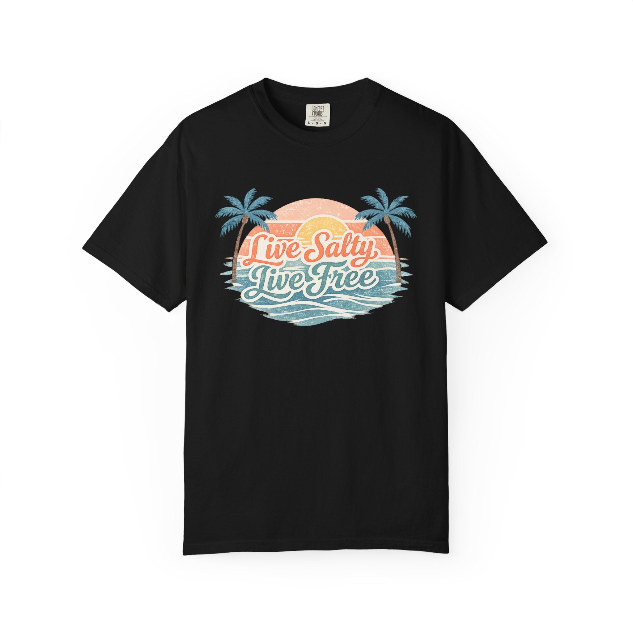 Live Salty Live Free Sunset T-Shirt