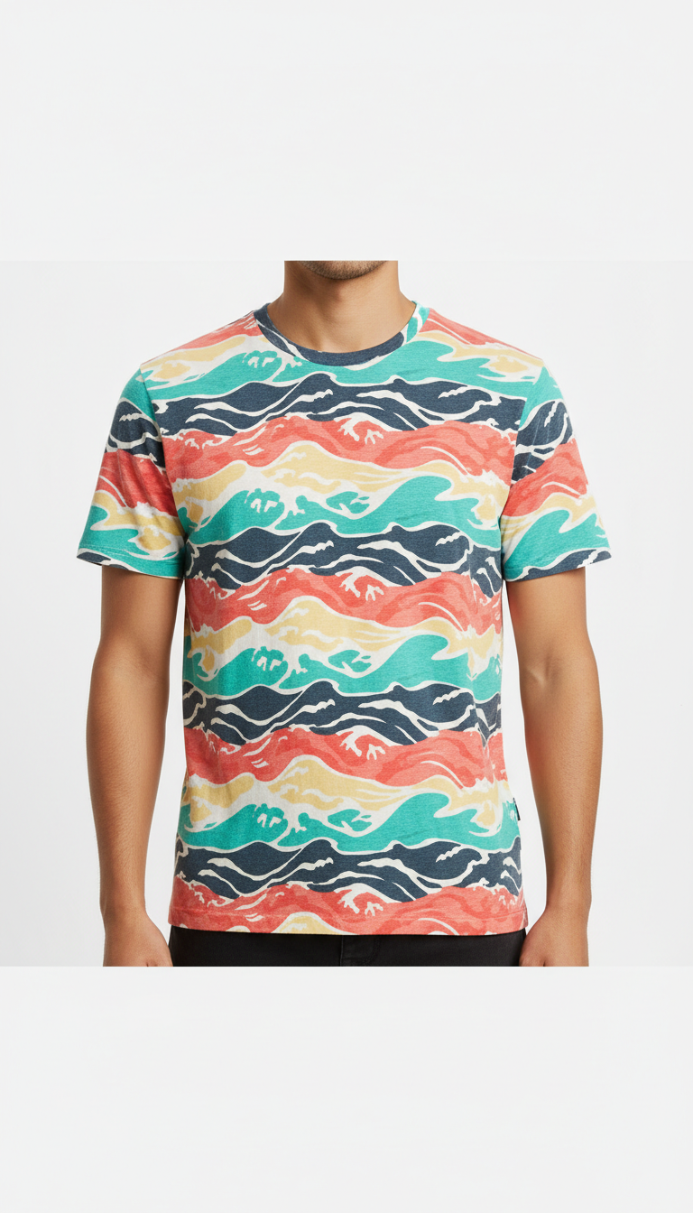 Wave Print Surf Tee