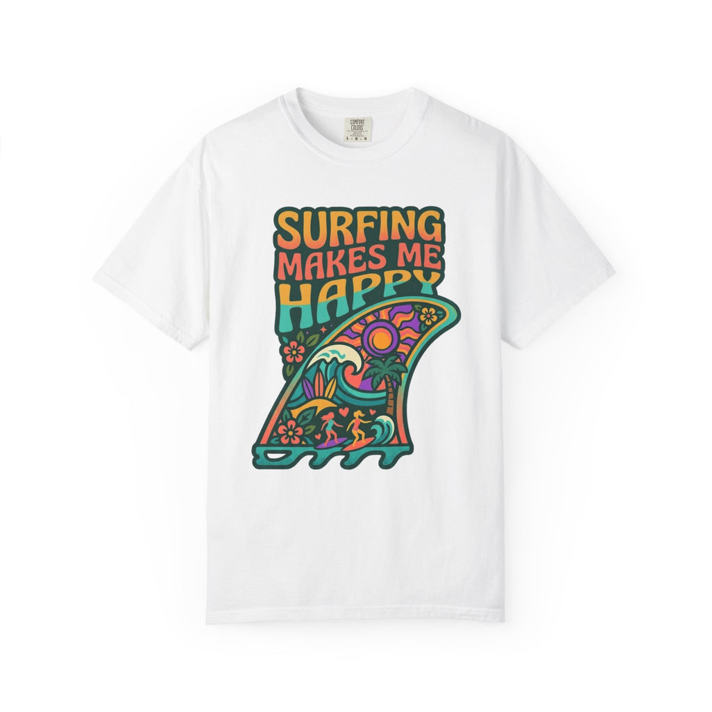 Surfing Makes Me Happy T-Shirt - Retro Surf Fin