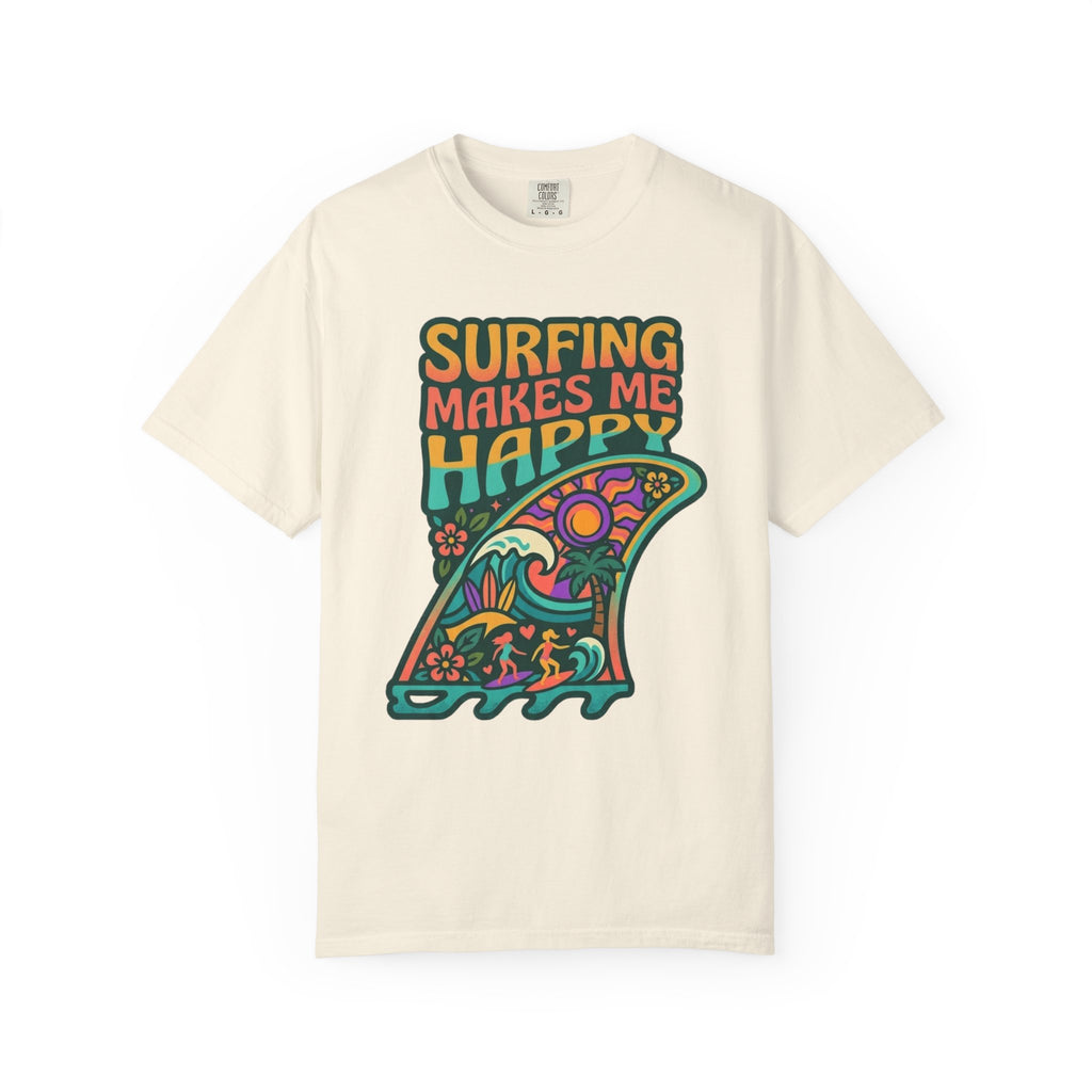 Surfing Makes Me Happy T-Shirt - Retro Surf Fin