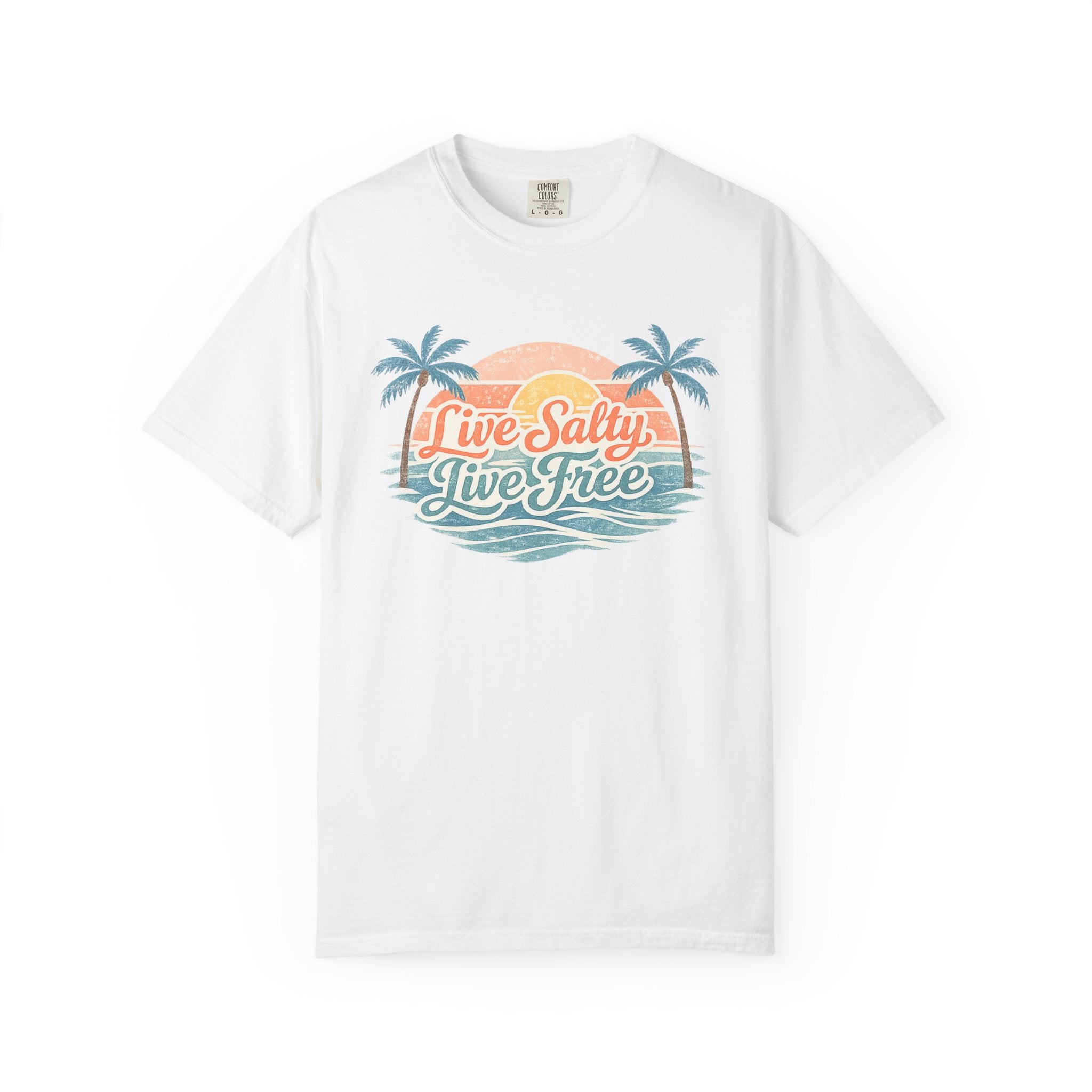 Live Salty Live Free Sunset T-Shirt