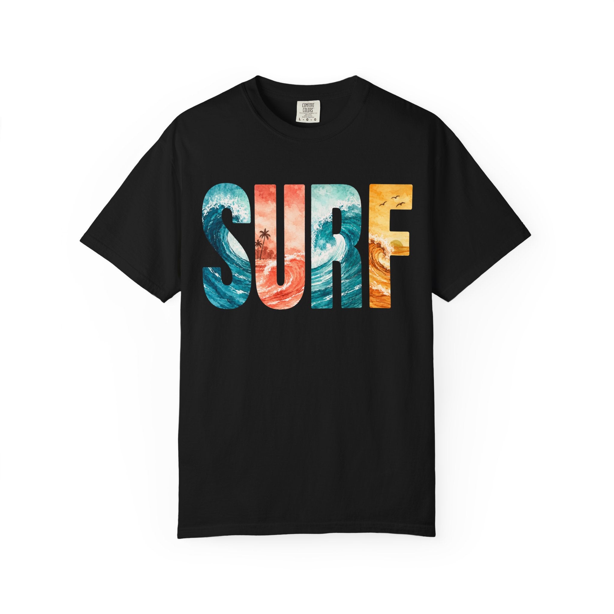 Surf Ocean Wave Text T-Shirt