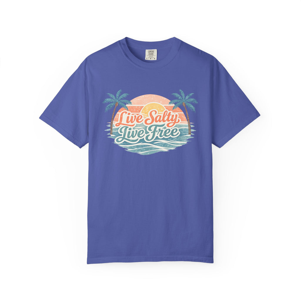 Live Salty Live Free Sunset T-Shirt