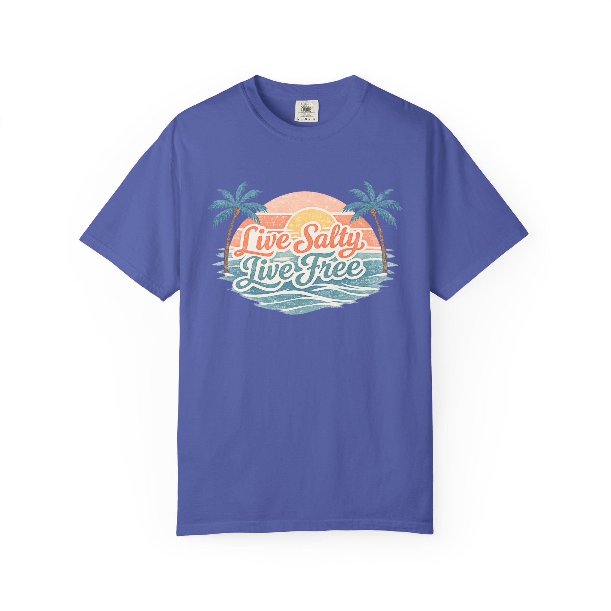 Live Salty Live Free Sunset T-Shirt