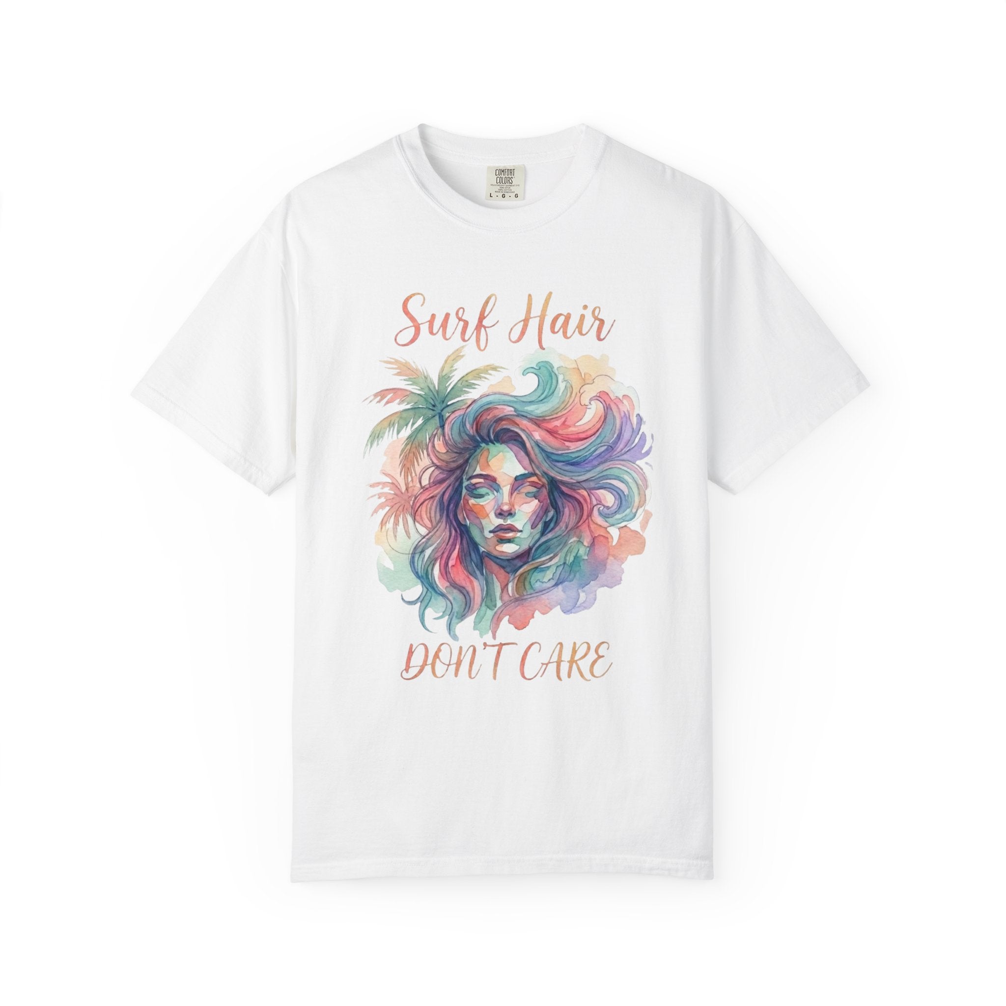 Surf Hair Don’t Care Watercolor T-Shirt