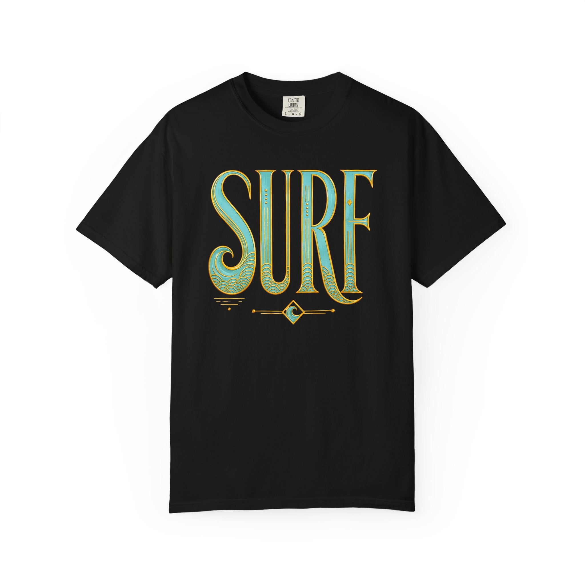 "Surf" T‑Shirt — Retro Green & Gold