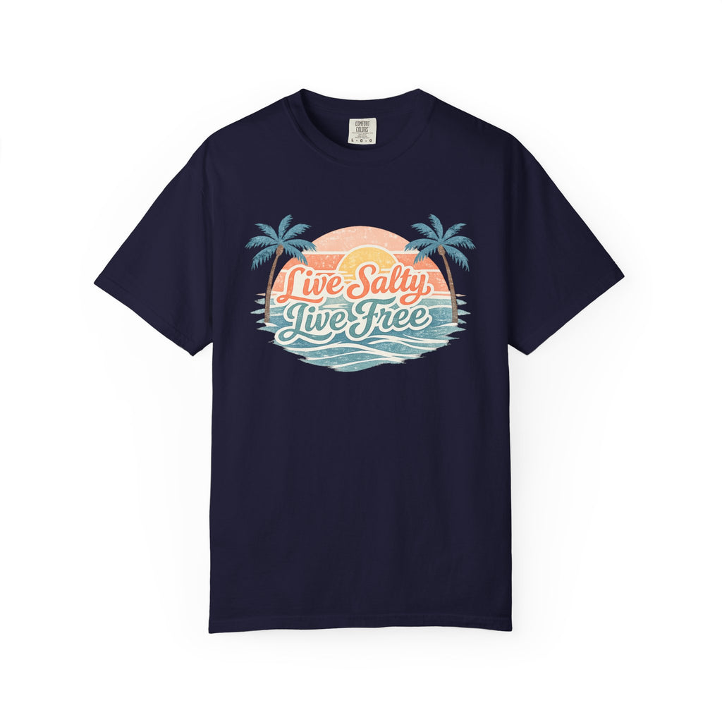 Live Salty Live Free Sunset T-Shirt