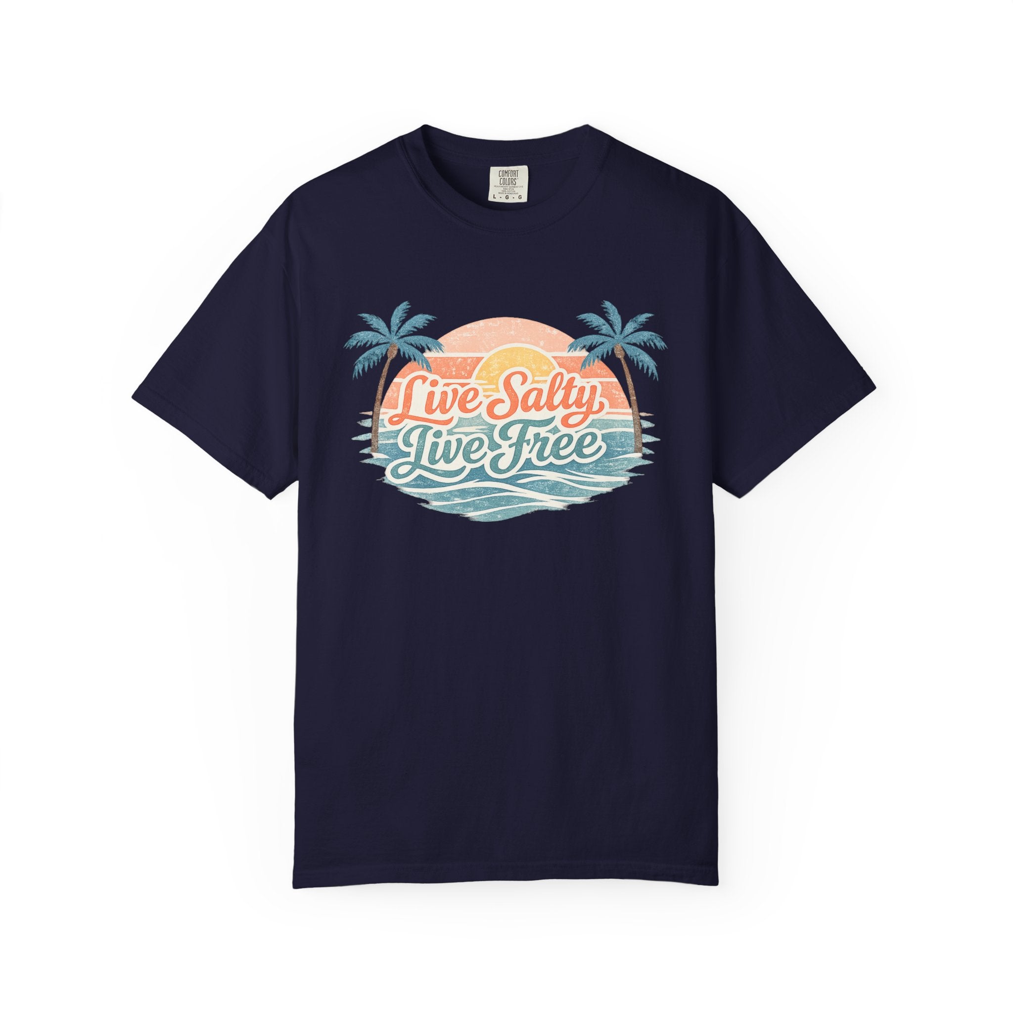 Live Salty Live Free Sunset T-Shirt