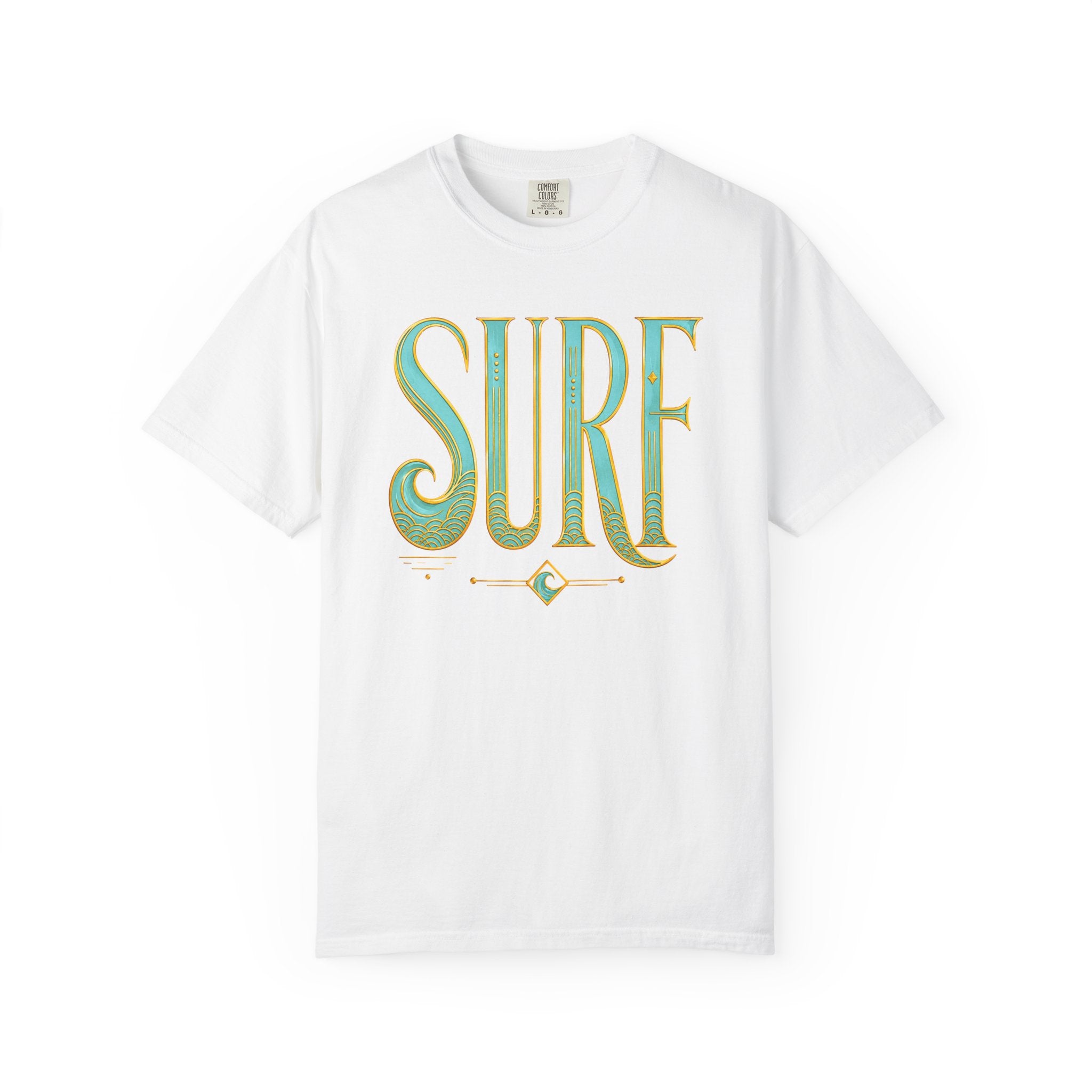 "Surf" T‑Shirt — Retro Green & Gold