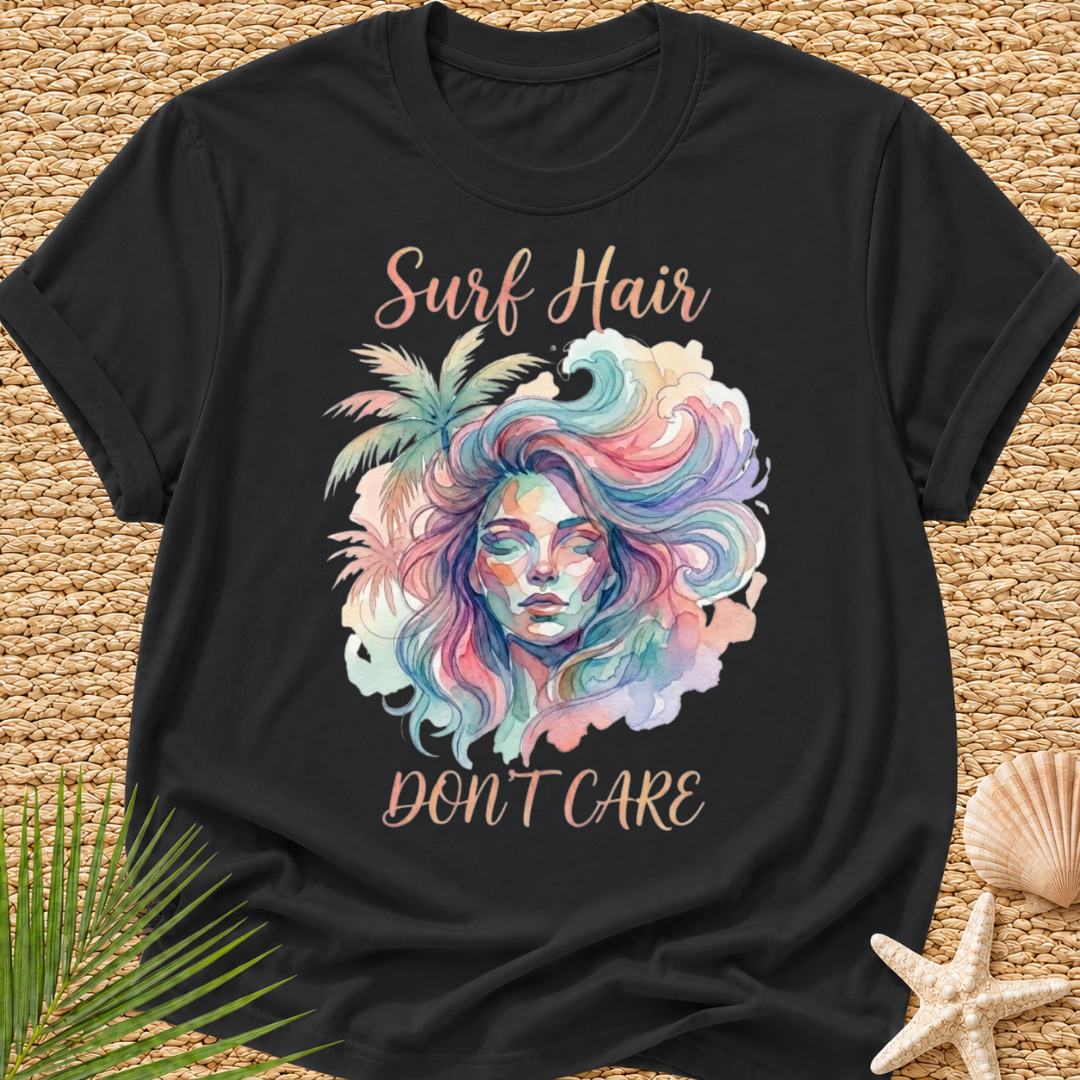 Surf Hair Don’t Care Watercolor T-Shirt