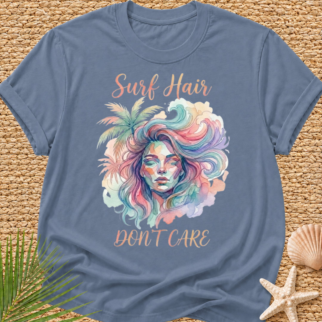 Surf Hair Don’t Care Watercolor T-Shirt