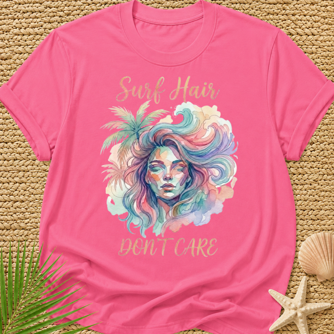 Surf Hair Don’t Care Watercolor T-Shirt
