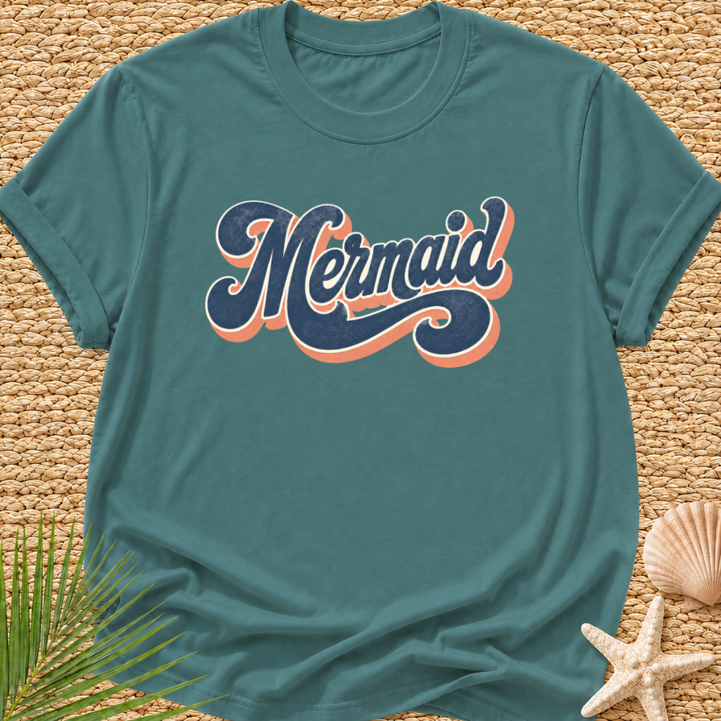 Mermaid Retro Surf T-Shirt