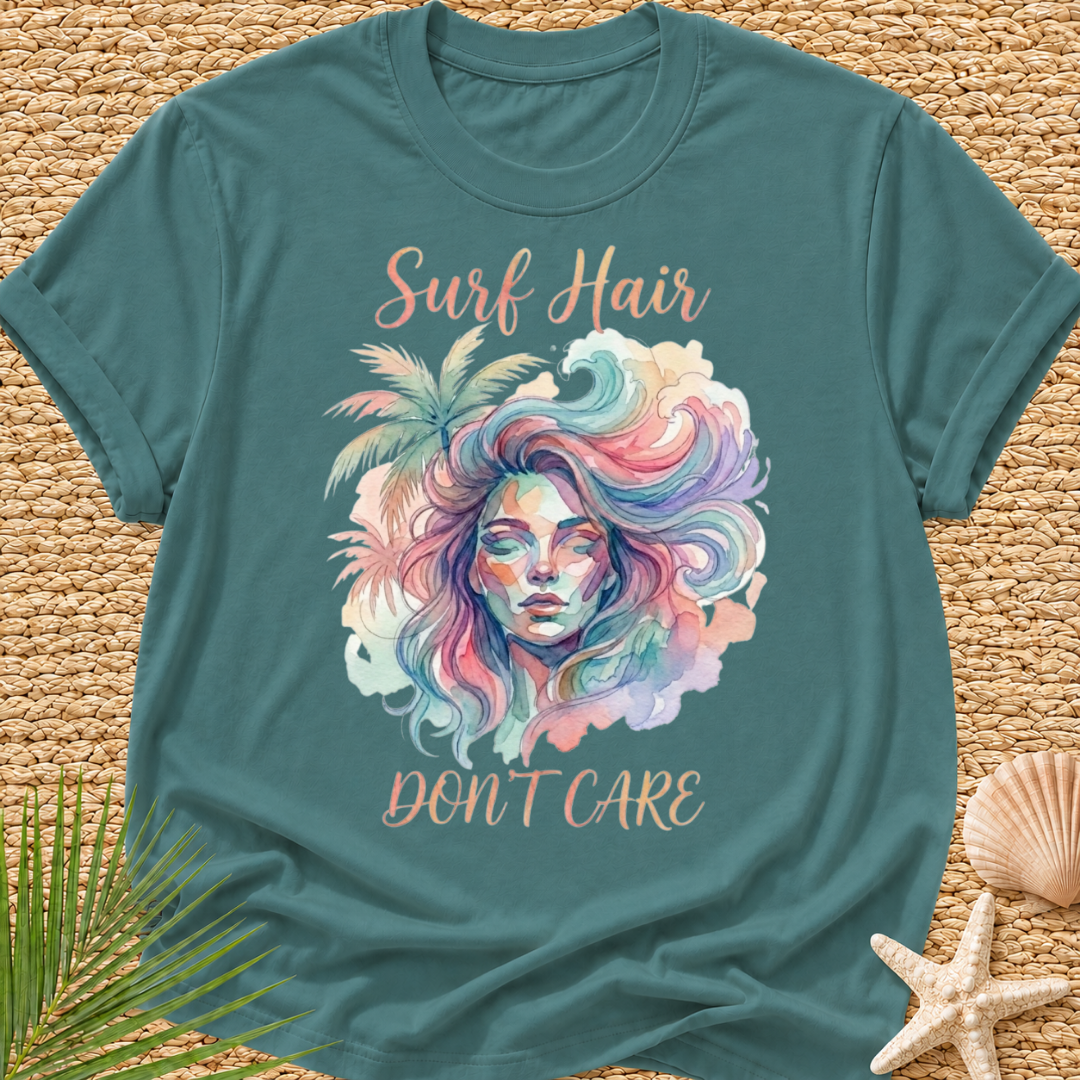 Surf Hair Don’t Care Watercolor T-Shirt